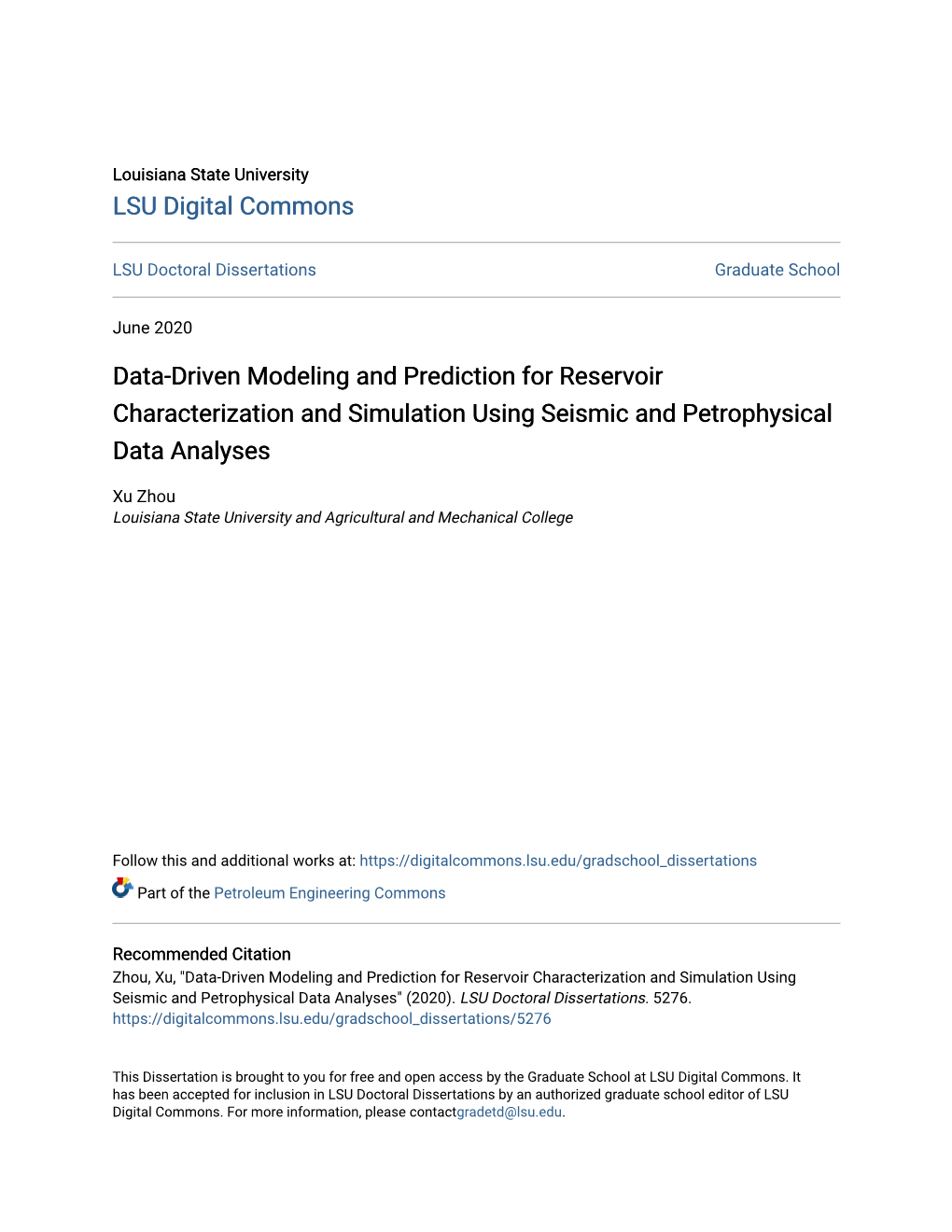 Data-Driven Modeling and Prediction for Reservoir Characterization and Simulation Using Seismic and Petrophysical Data Analyses