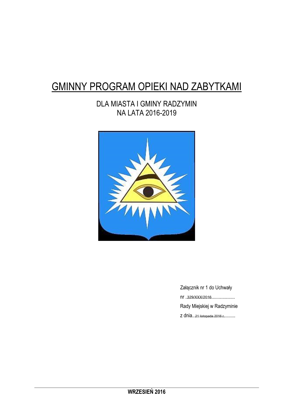 Gminny Program Opieki Nad Zabytkami