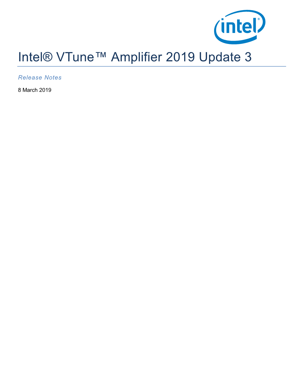 Intel® Vtune™ Amplifier 2019 Update 3 Release Notes