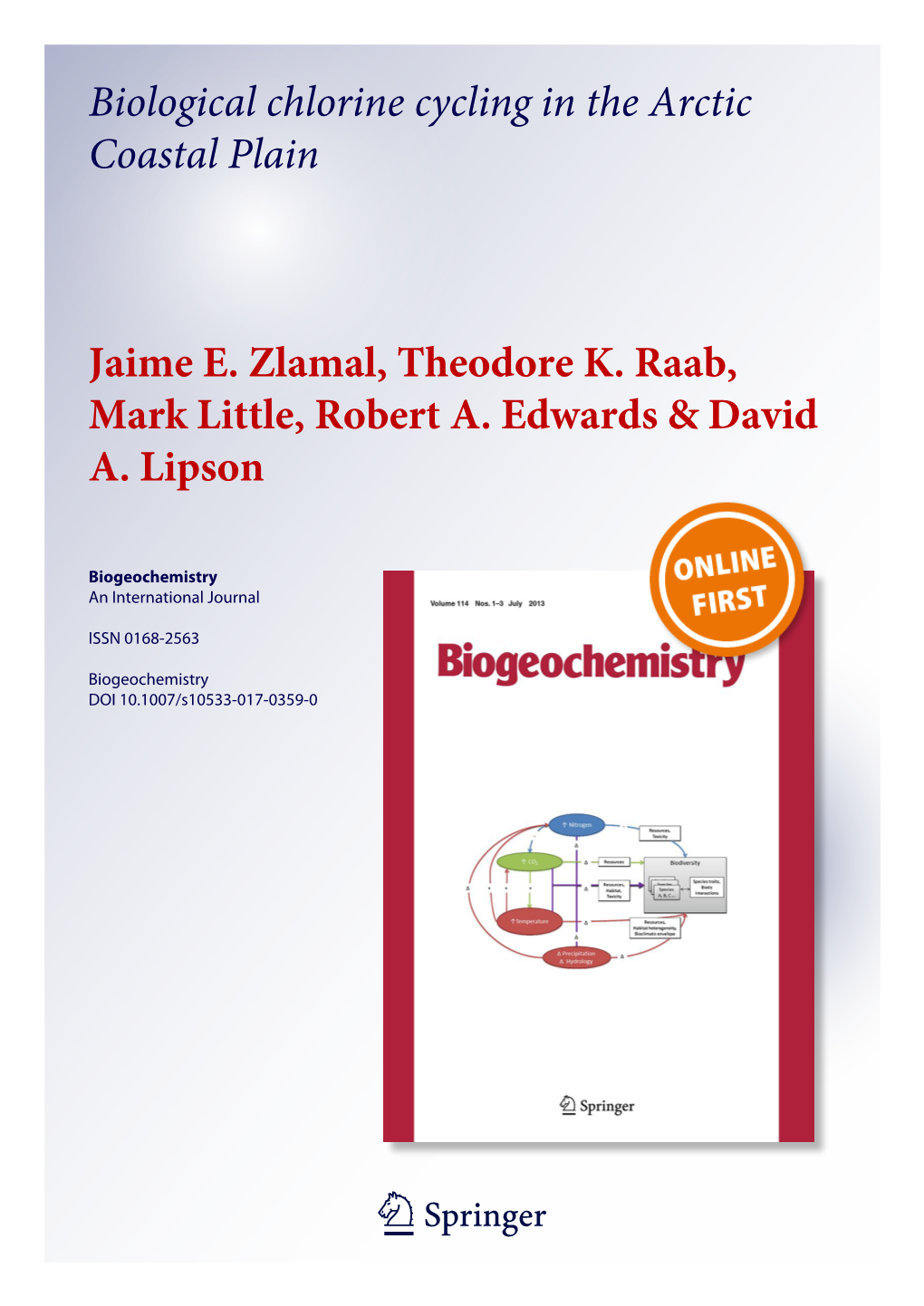 Biological Chlorine Cycling in the Arctic Coastal Plain