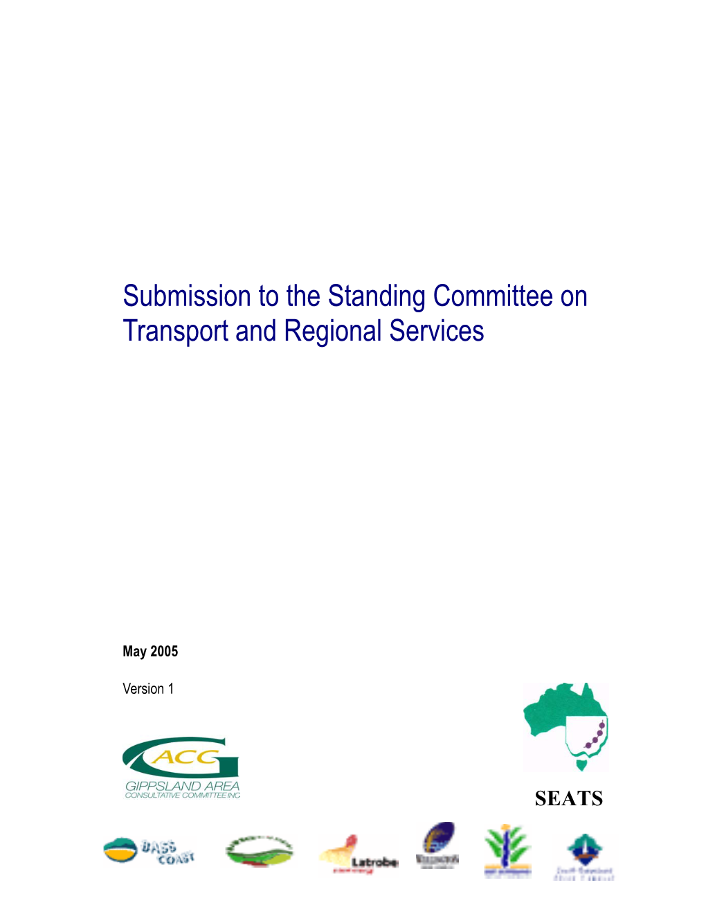 Submission to the Standing Committee on Transport and Regional Services