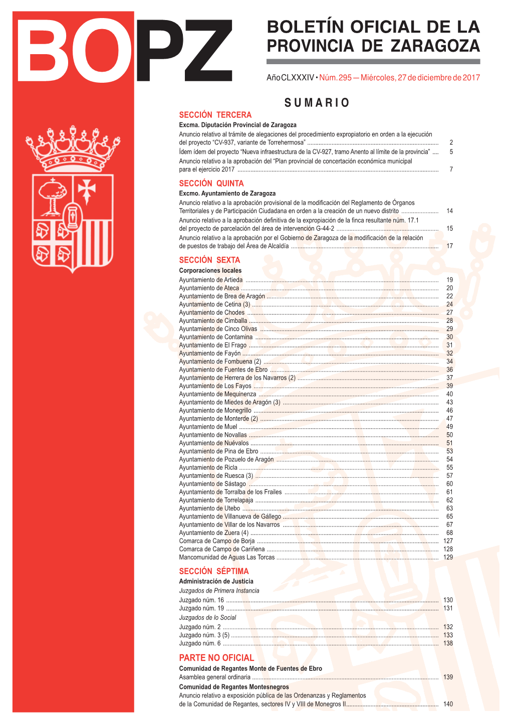 Boletín Oficial De La Provincia De Zaragoza