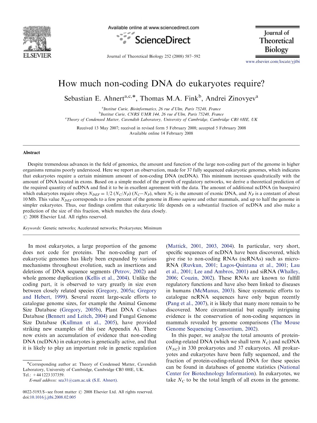 How Much Non-Coding DNA?