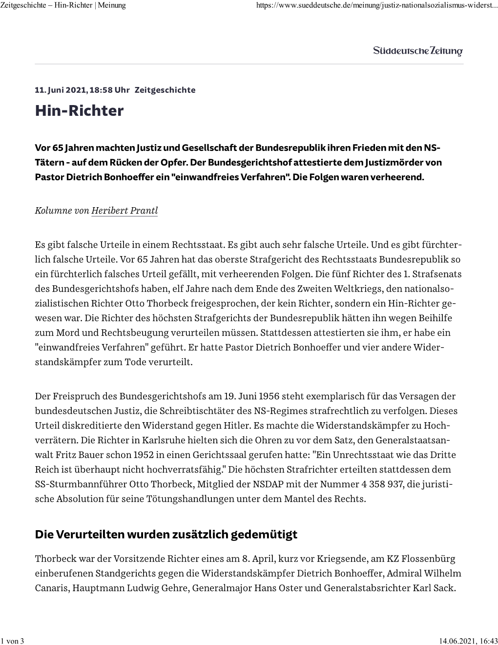 Hin-Richter | Meinung