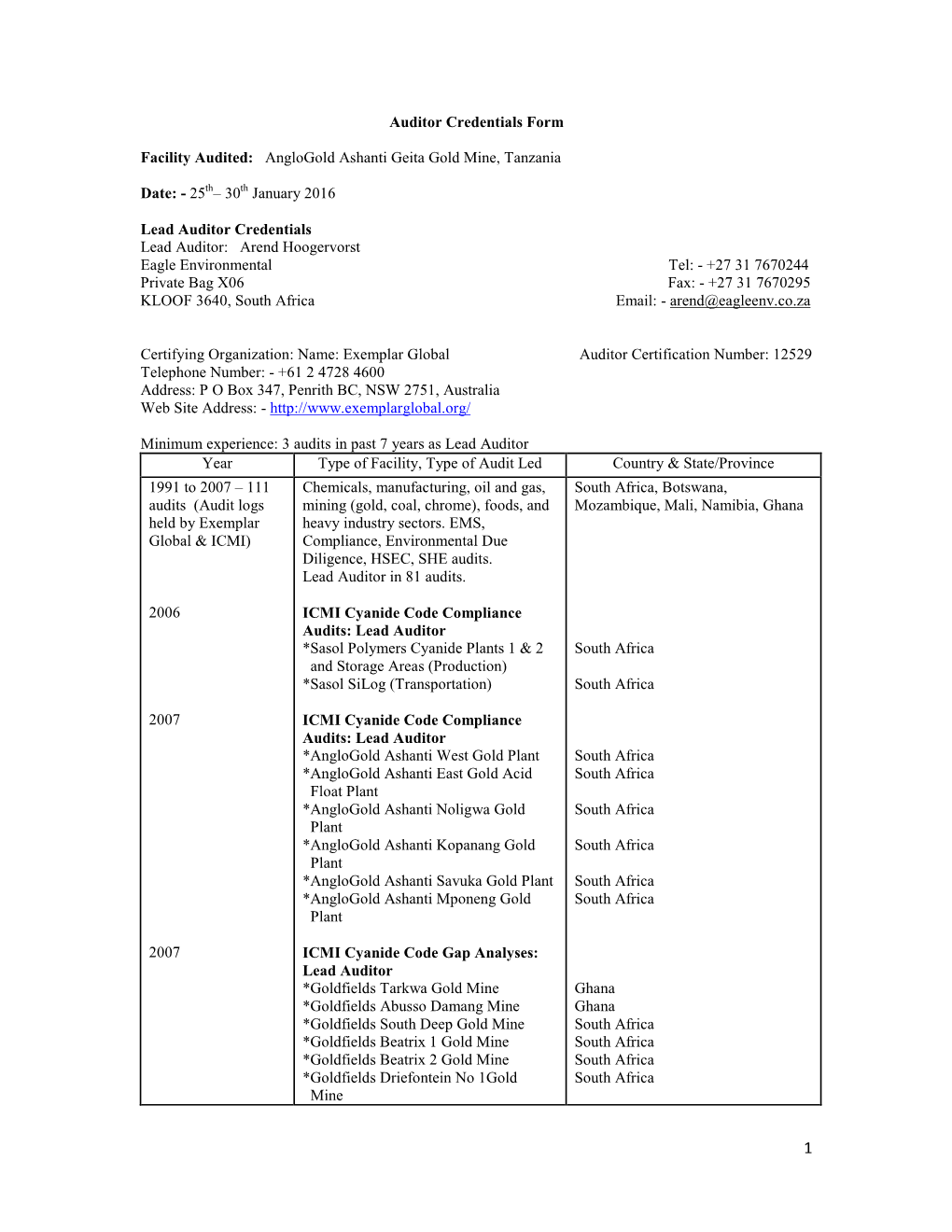 Auditor Credentials Form 2016