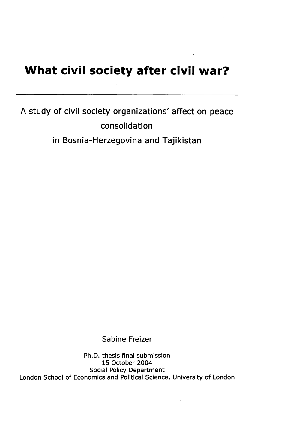 What Civil Society After Civil War?