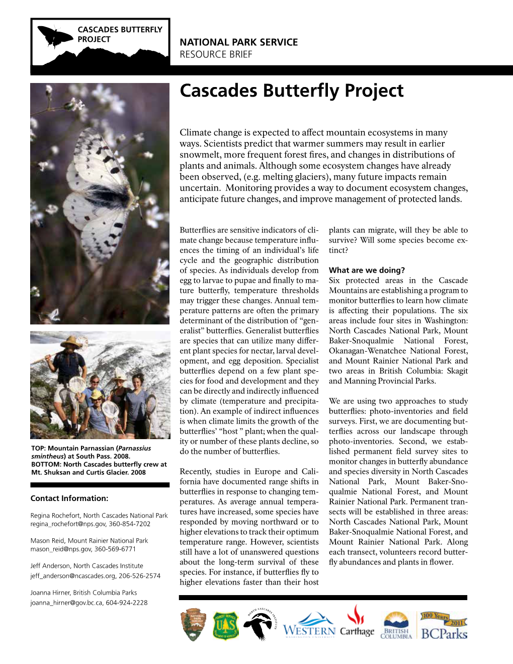 Cascades Butterfly Project National Park Service Resource Brief