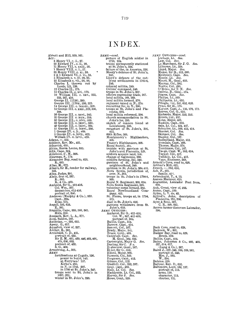 To View the Index