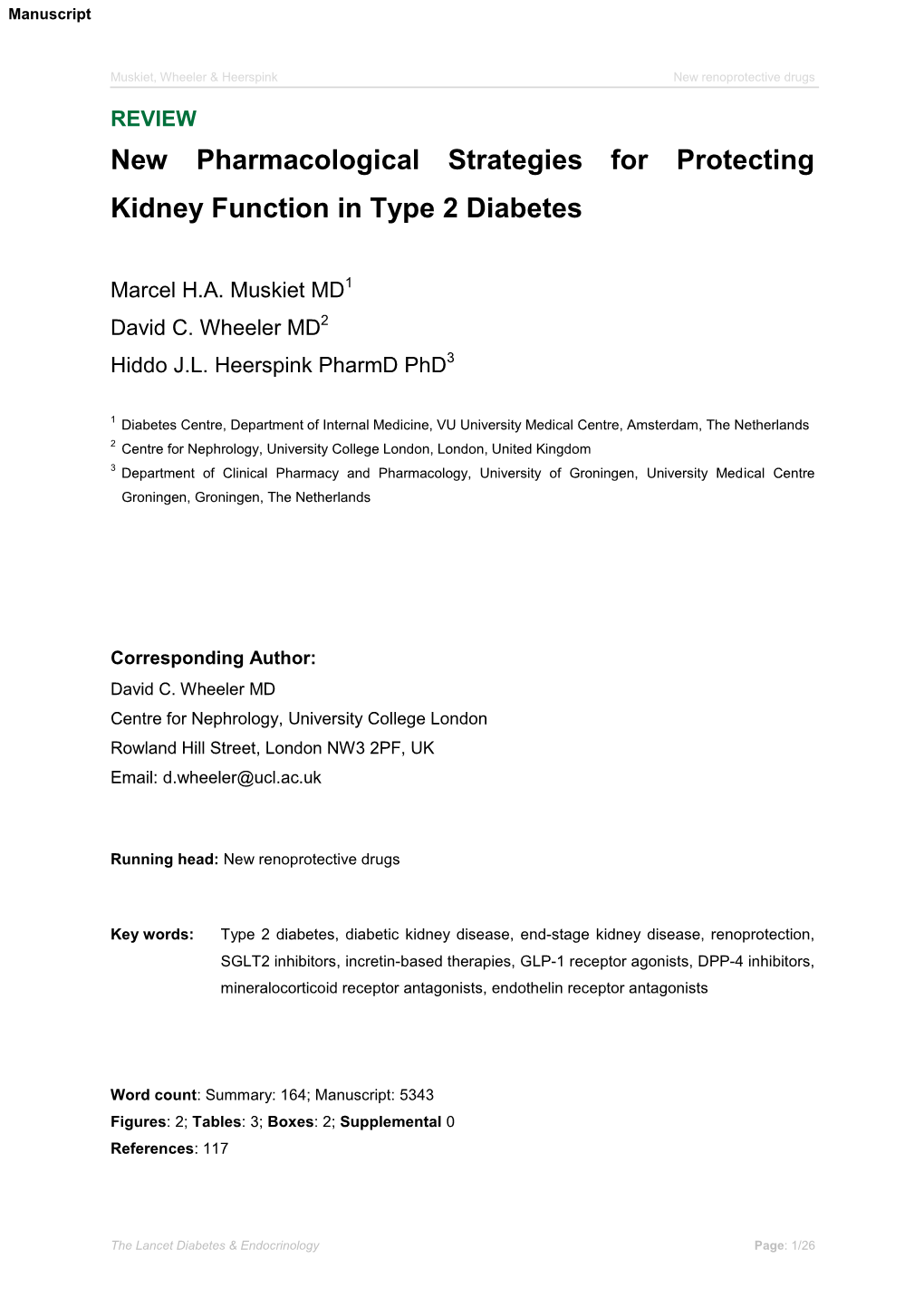 New Pharmacological Strategies for Protecting Kidney Function in Type 2 Diabetes