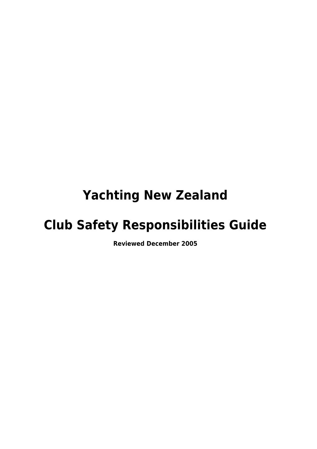 Club Safety Responsibilities Guide