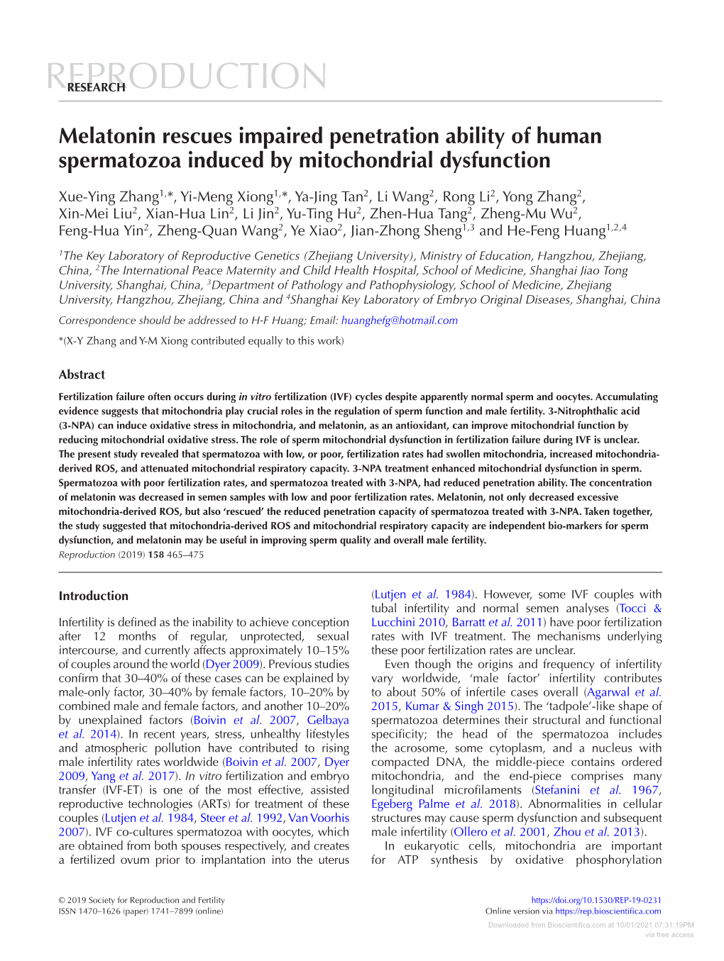 Downloaded from Bioscientifica.Com at 10/01/2021 07:31:19PM Via Free Access