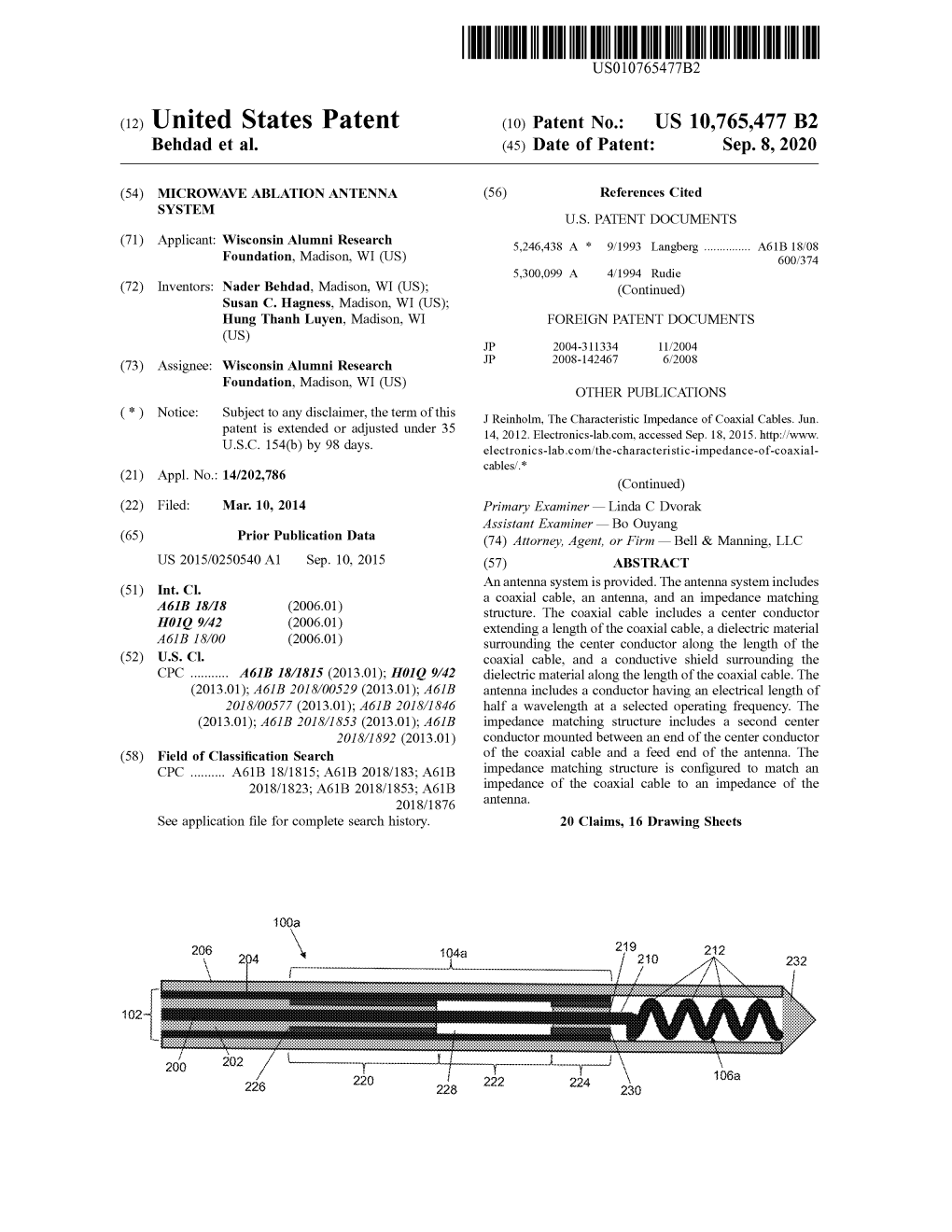 View U.S. Patent No. 10765477 in PDF