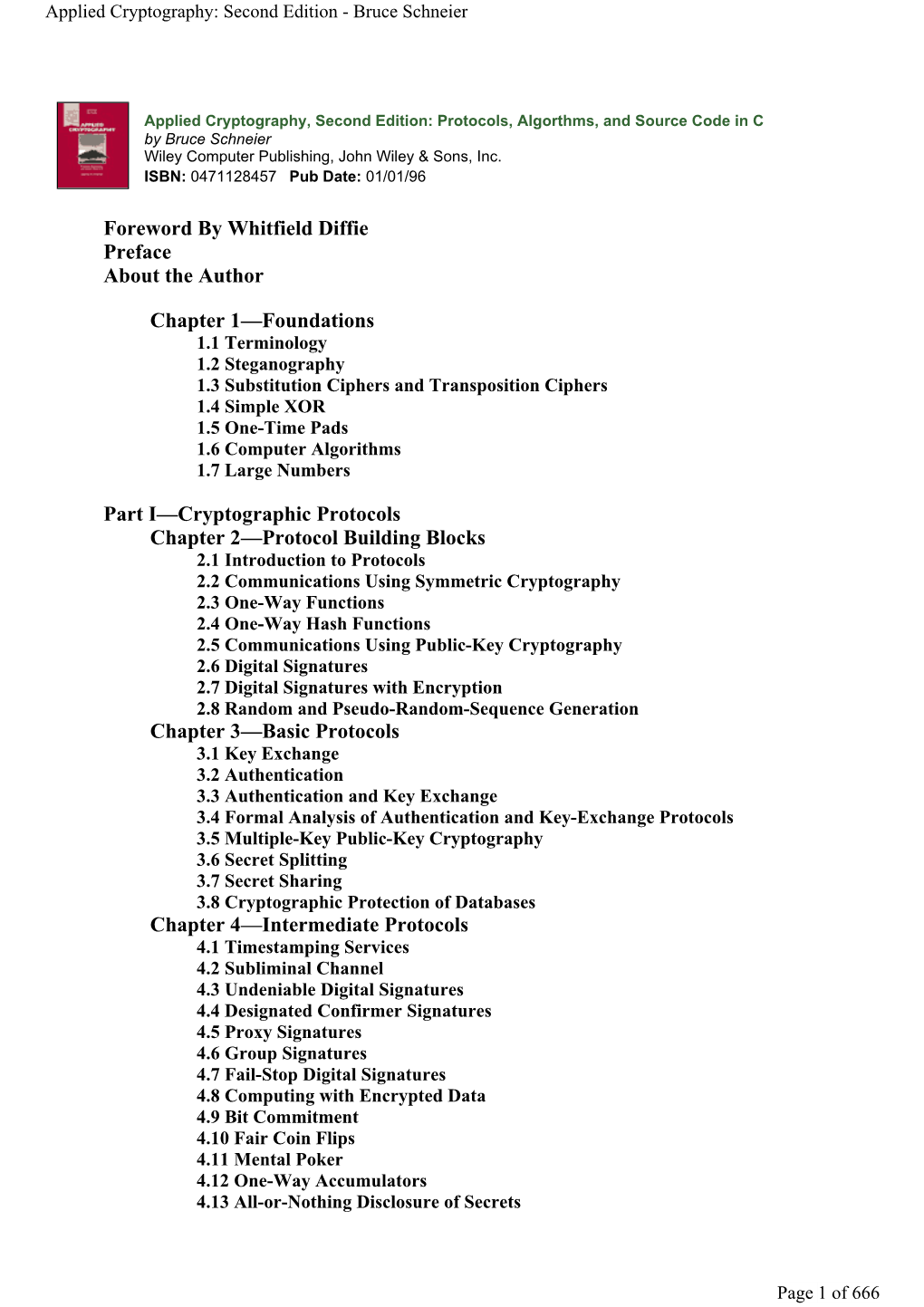 Foreword by Whitfield Diffie Preface About the Author Chapter 1