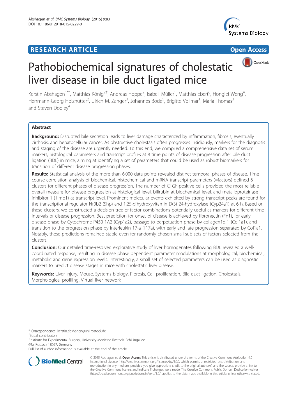 Pathobiochemical Signatures of Cholestatic Liver Disease in Bile Duct