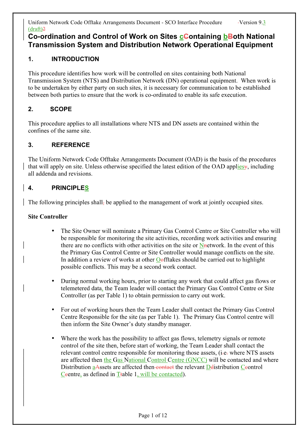 Co-Ordination and Control of Work on Sites Ccontaining Bboth National Transmission System and Distribution Network Operational Equipment