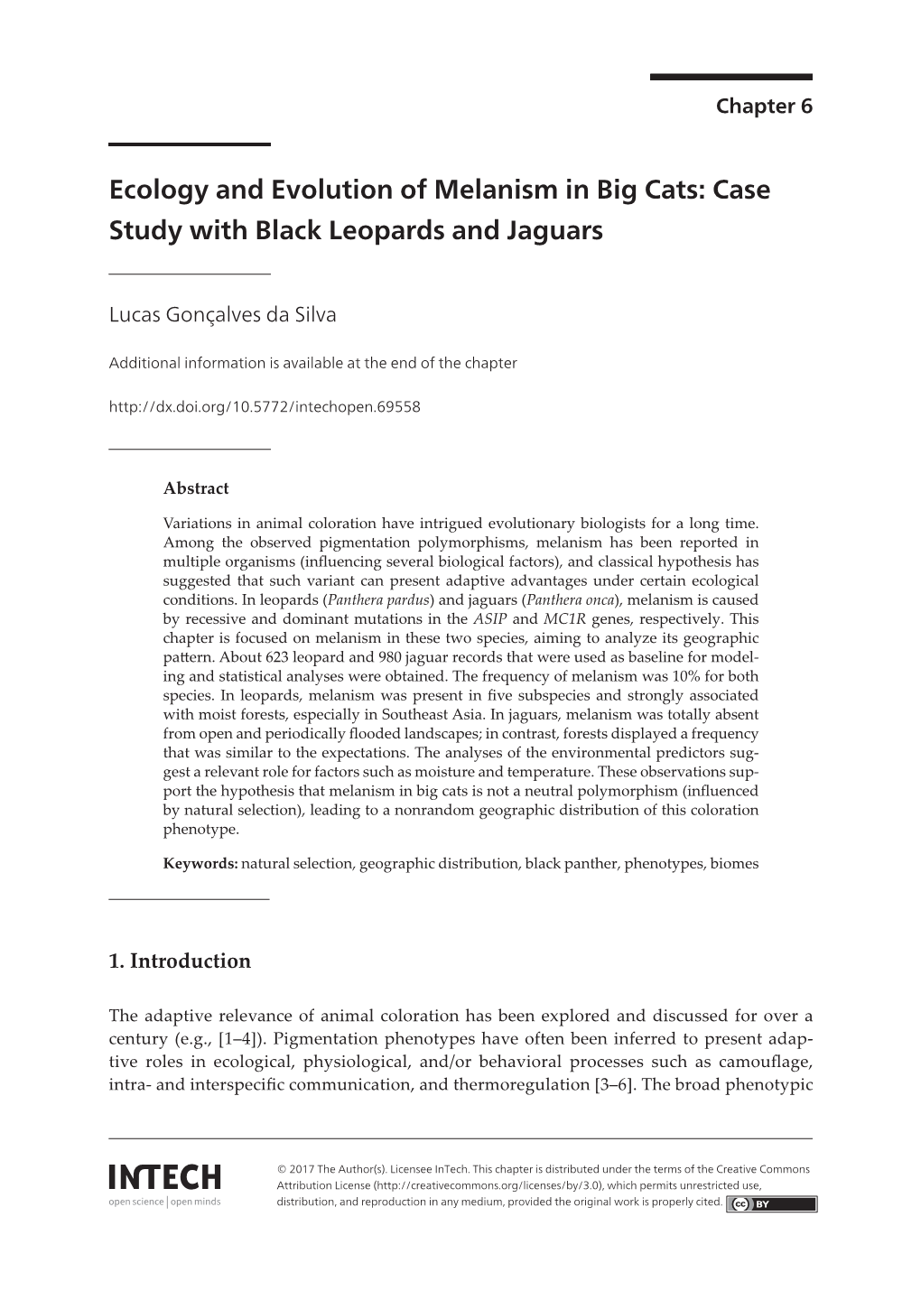 Ecology and Evolution of Melanism in Big Cats