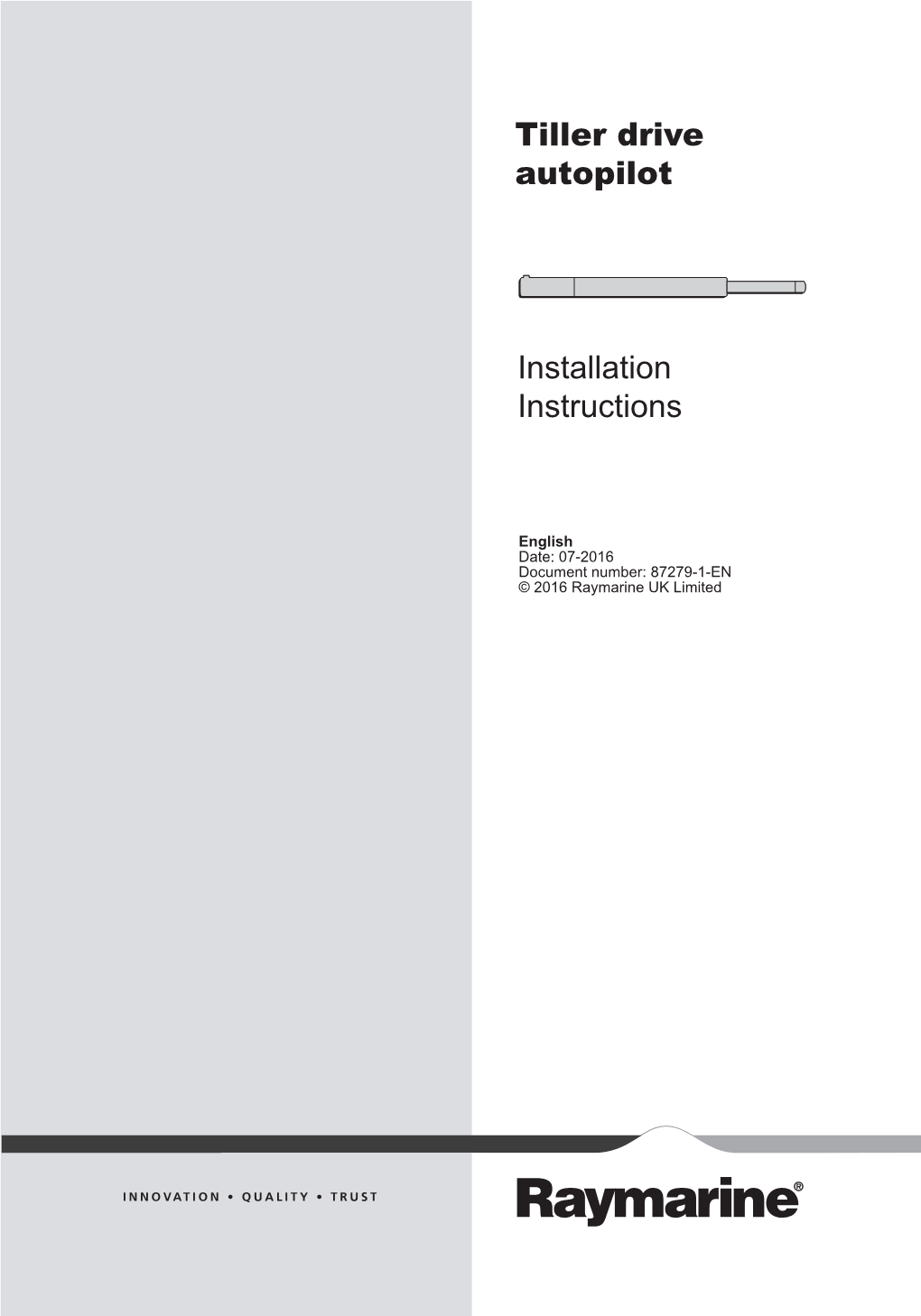 Tiller Drive Autopilot Installation Instructions