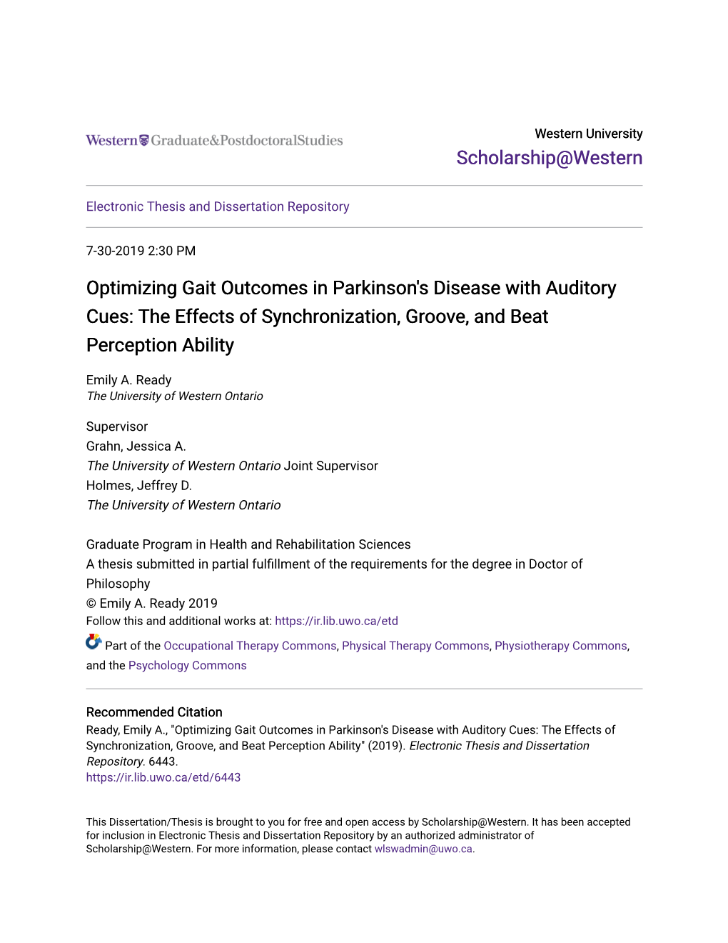 Optimizing Gait Outcomes in Parkinson's Disease with Auditory Cues: the Effects of Synchronization, Groove, and Beat Perception Ability