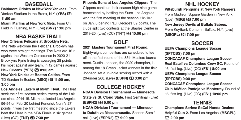 Baseball Nba Basketball Golf College Hockey Nhl Hockey