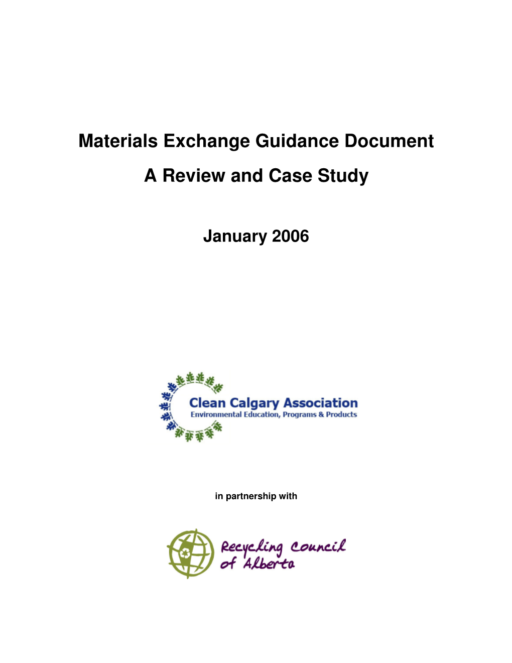 Materials Exchange Guidance Document a Review and Case Study