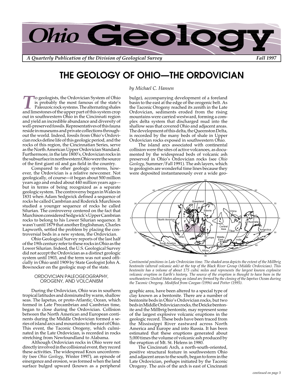 The Geology of Ohio—The Ordovician