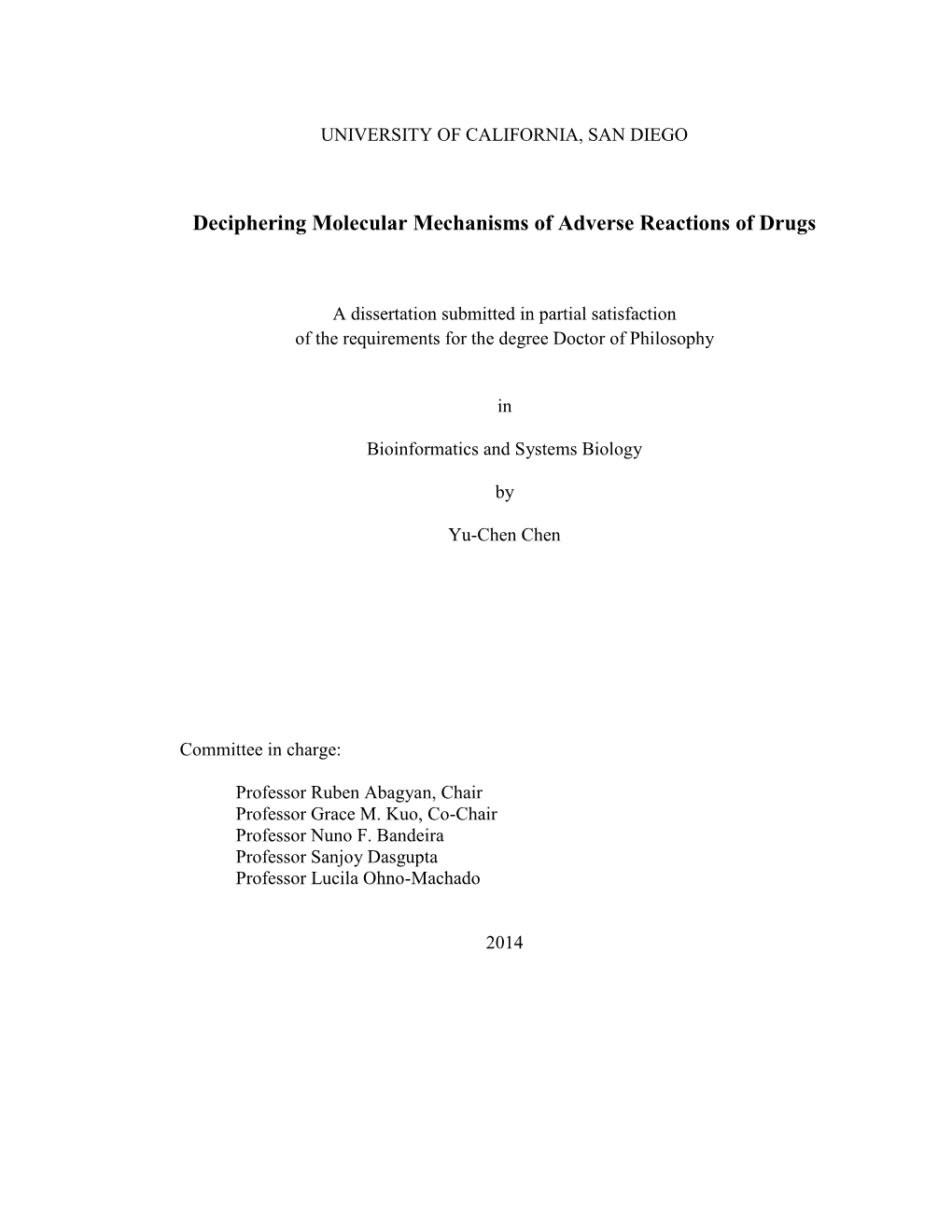 Deciphering Molecular Mechanisms of Adverse Reactions of Drugs