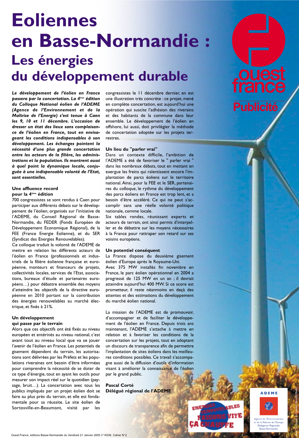 Eoliennes En Basse-Normandie : Les Énergies Du Développement Durable