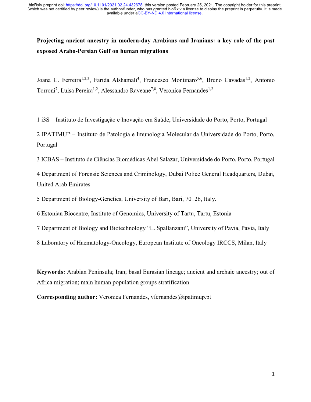 Projecting Ancient Ancestry in Modern-Day Arabians and Iranians: a Key Role of the Past Exposed Arabo-Persian Gulf on Human Migrations