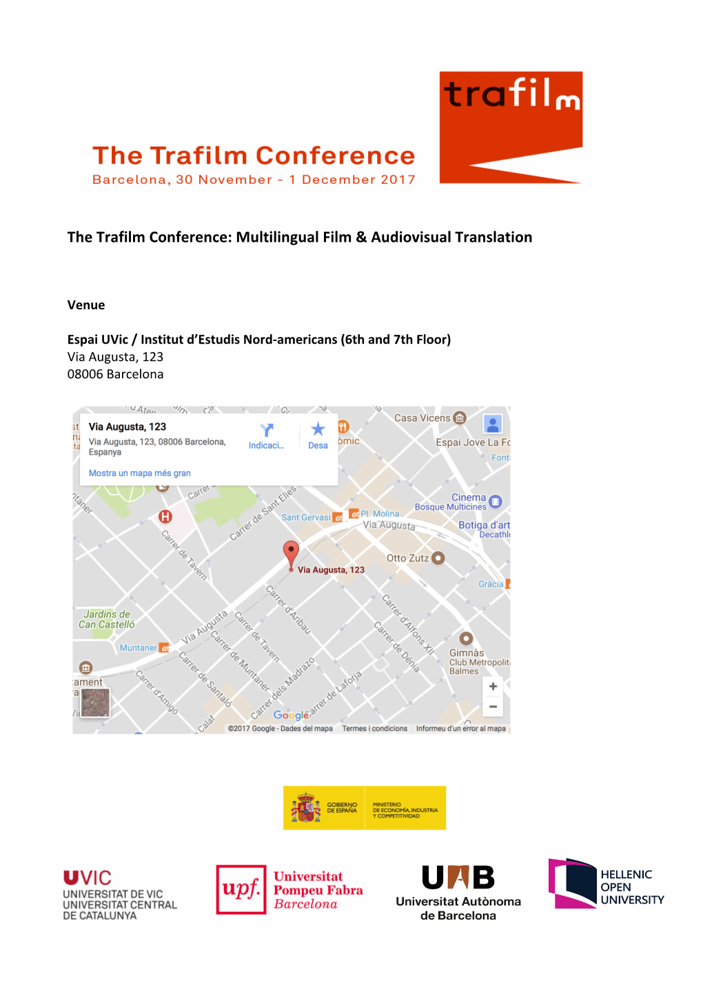 The Trafilm Conference: Multilingual Film & Audiovisual Translation