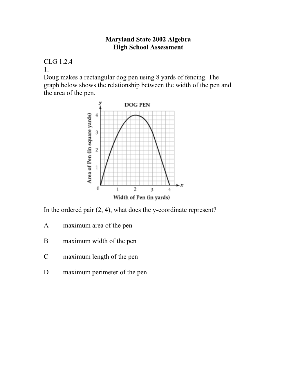 Maryland State 2002 Algebra