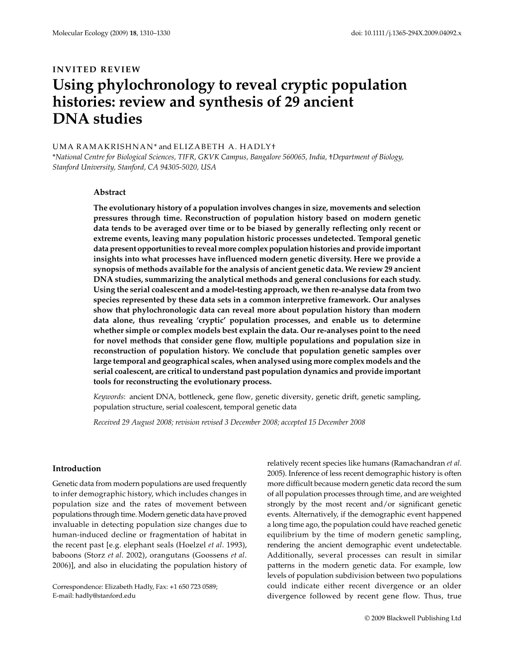 Using Phylochronology to Reveal Cryptic Population Histories: Review and Synthesis of 29 Ancient DNA Studies