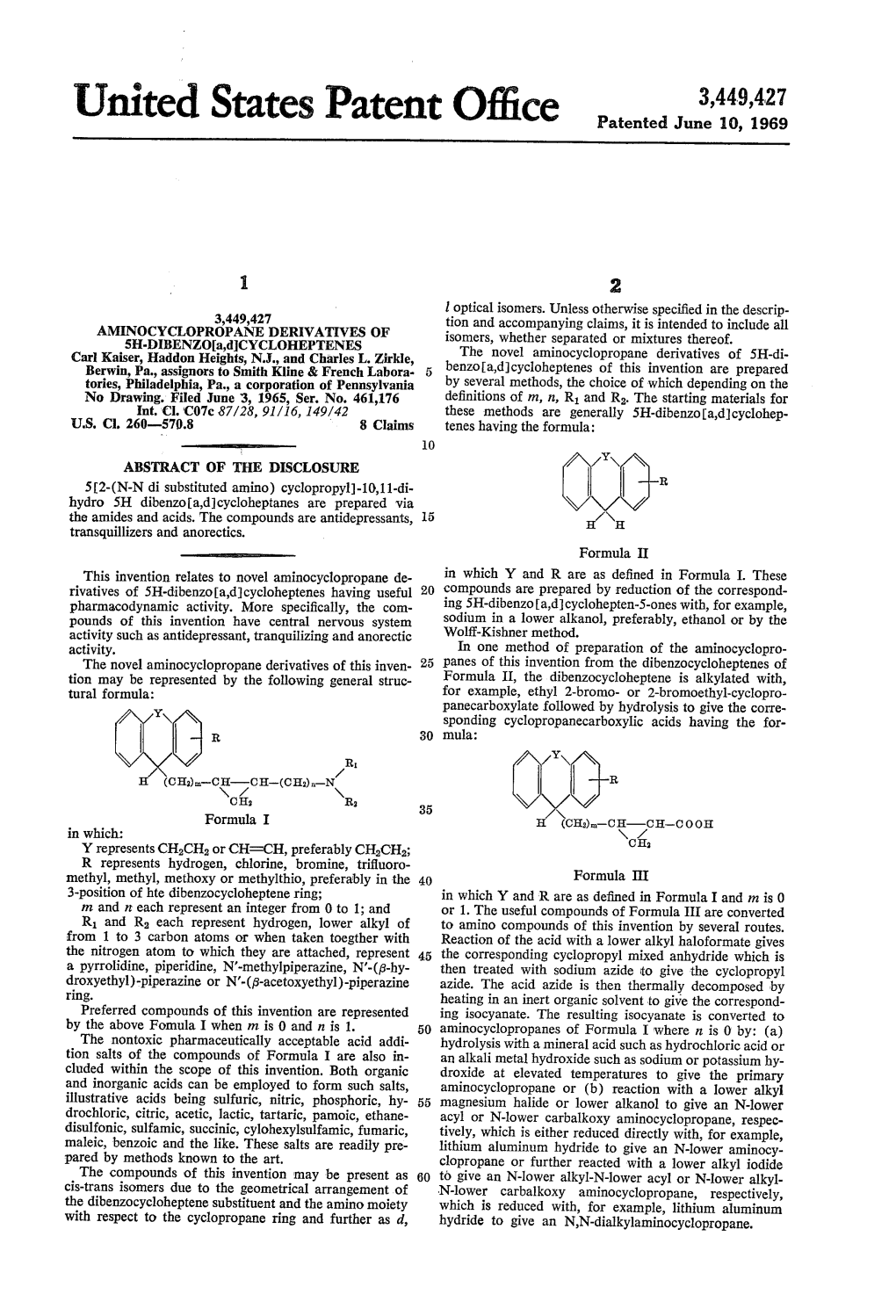 United States Patent Office Patented June 10, 1969