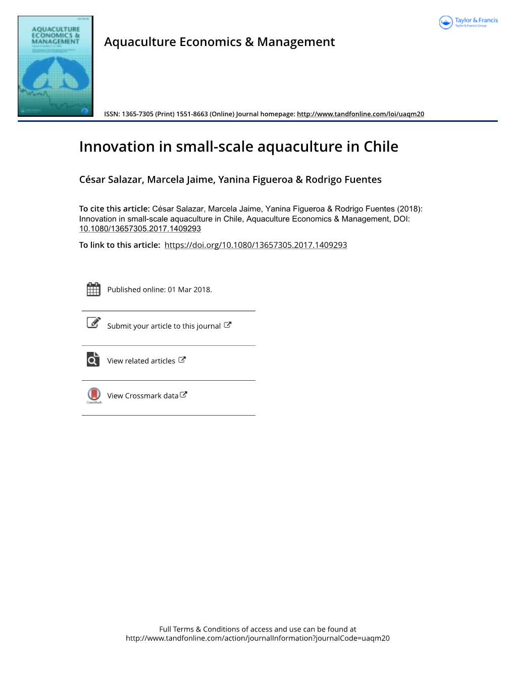 Innovation in Small-Scale Aquaculture in Chile