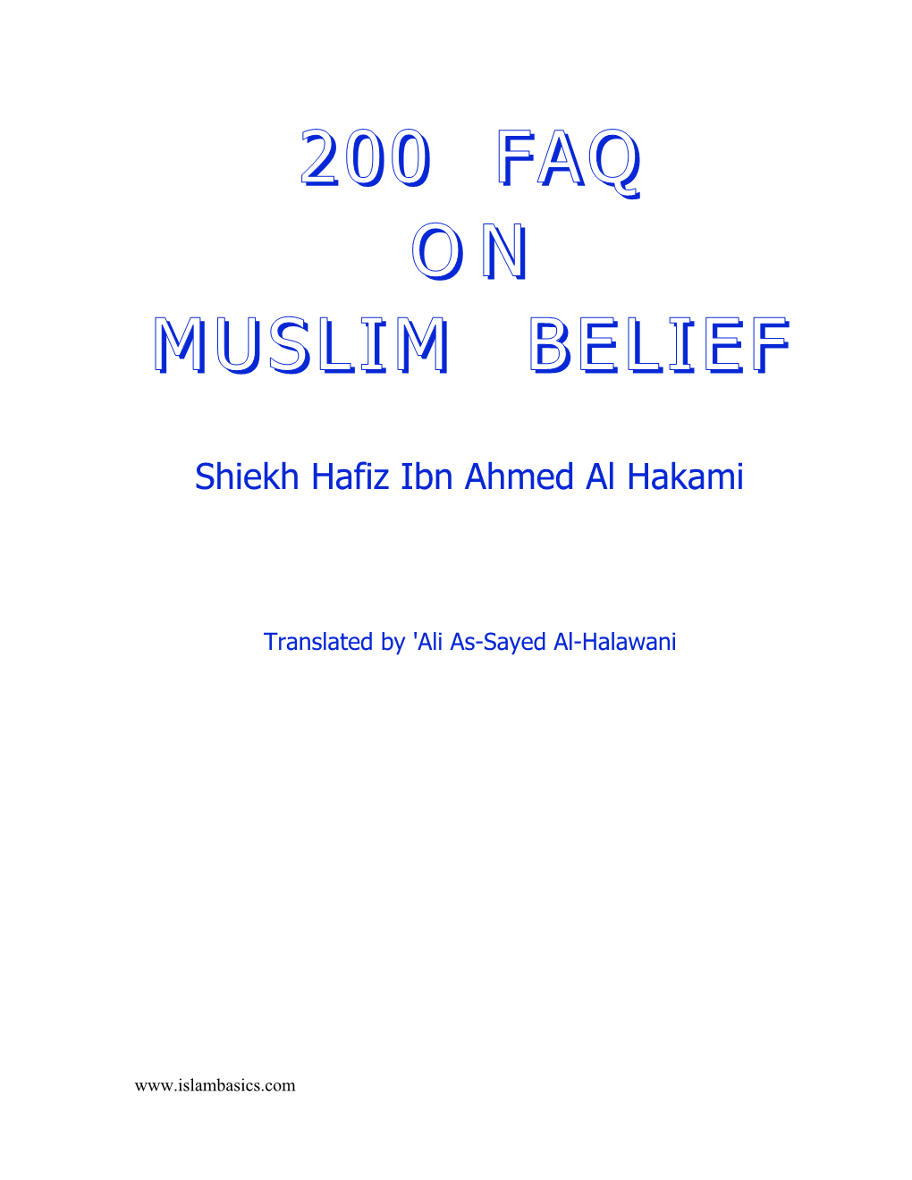 200 Faq on Muslim Belief