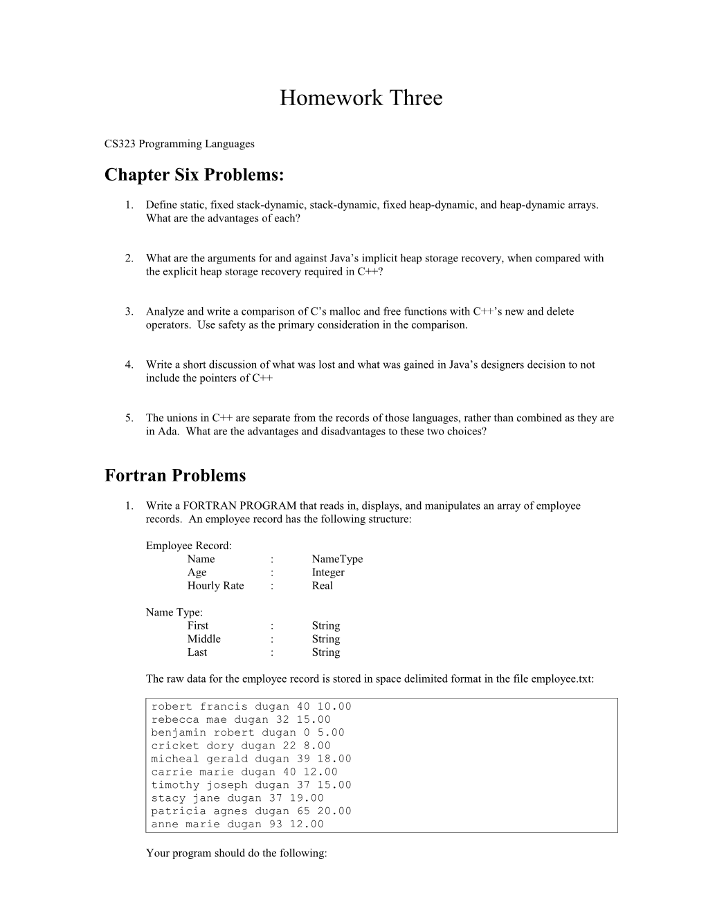 Homework One: Solutions s1