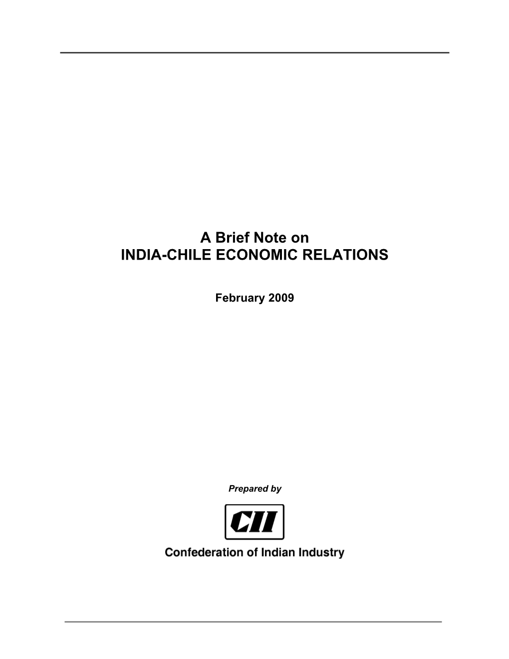 A Brief Note on INDIA-CHILE ECONOMIC RELATIONS