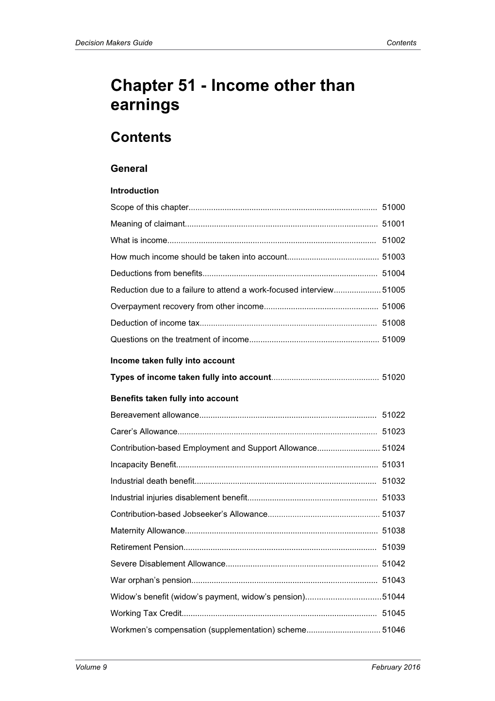 Chapter 51 - Income Other Than Earnings