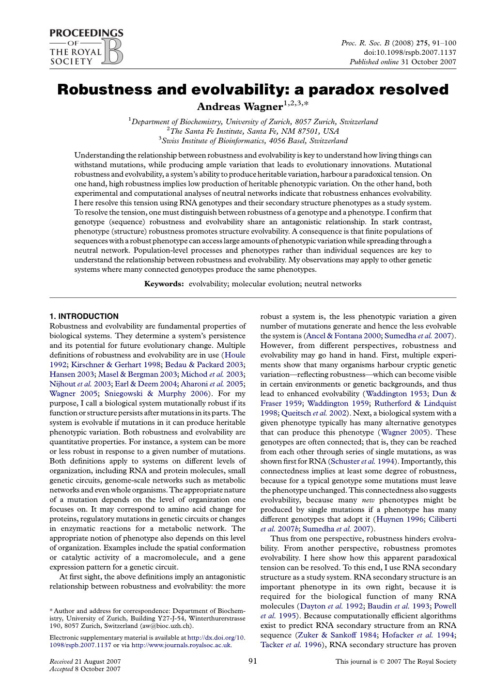 Robustness and Evolvability: a Paradox Resolved