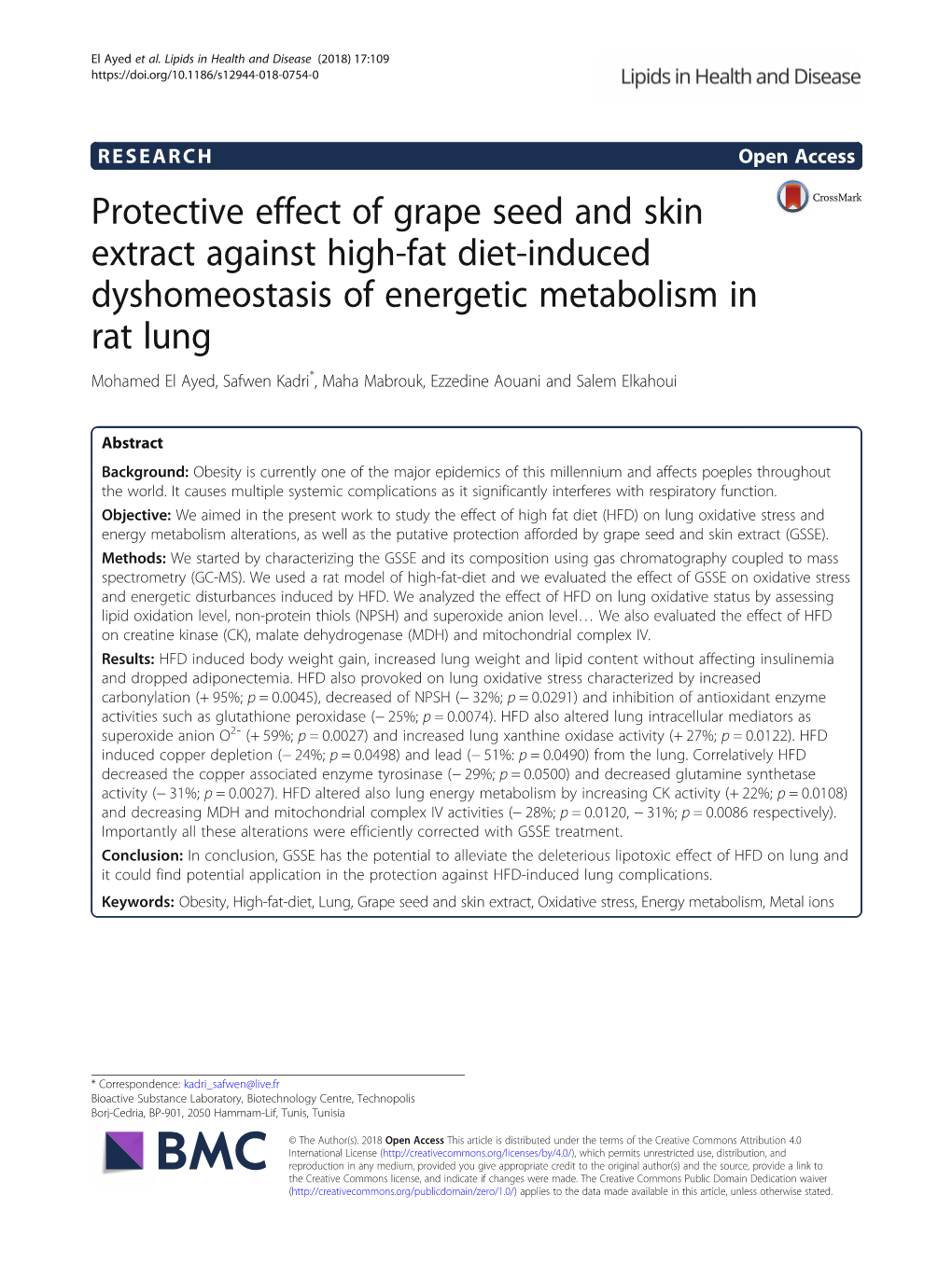 Protective Effect of Grape Seed and Skin Extract Against High-Fat Diet