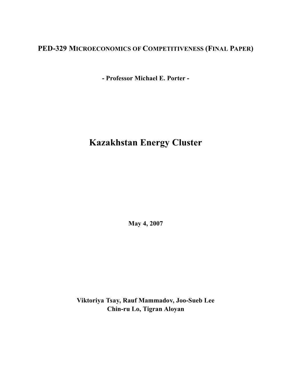 Kazakhstan Energy Cluster