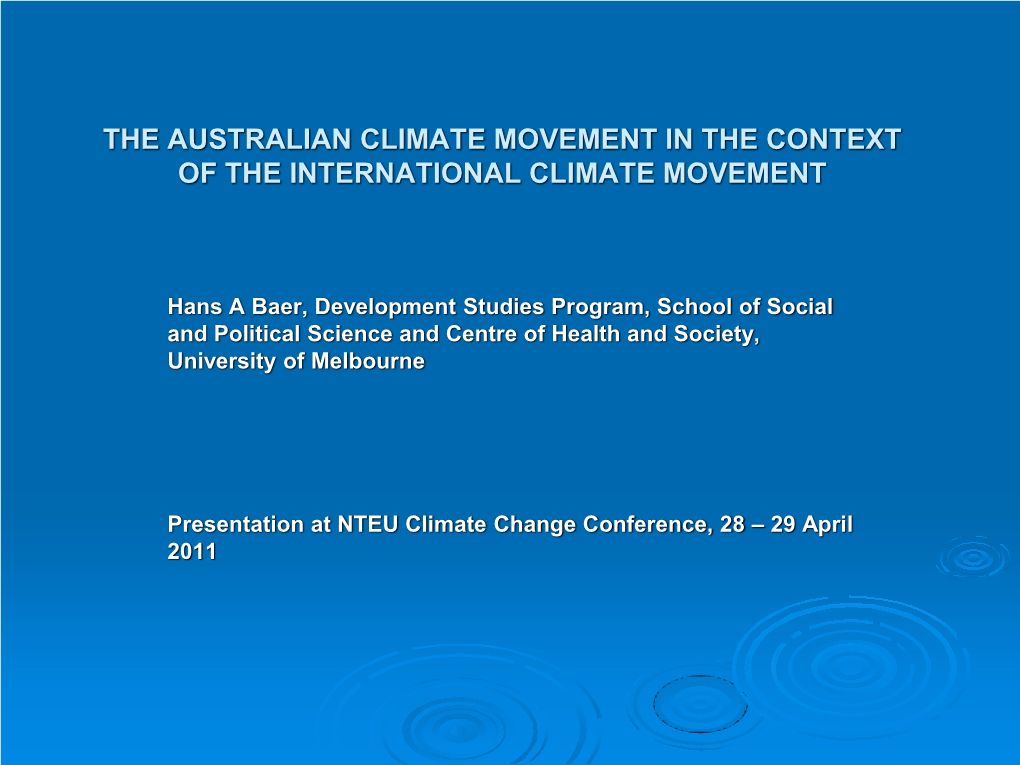 3 Perspectives in Australian Climate Movement