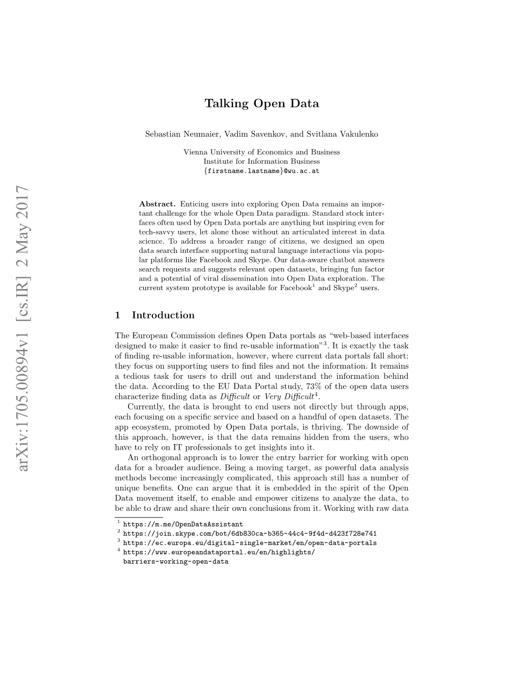 Talking Open Data