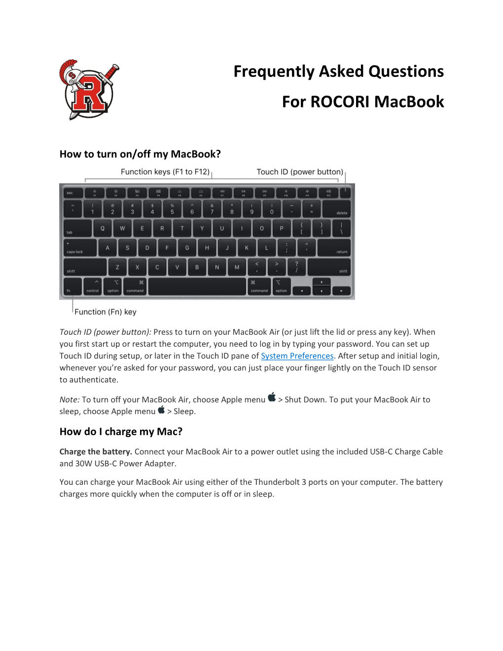 Faqs for ROCORI Macbooks