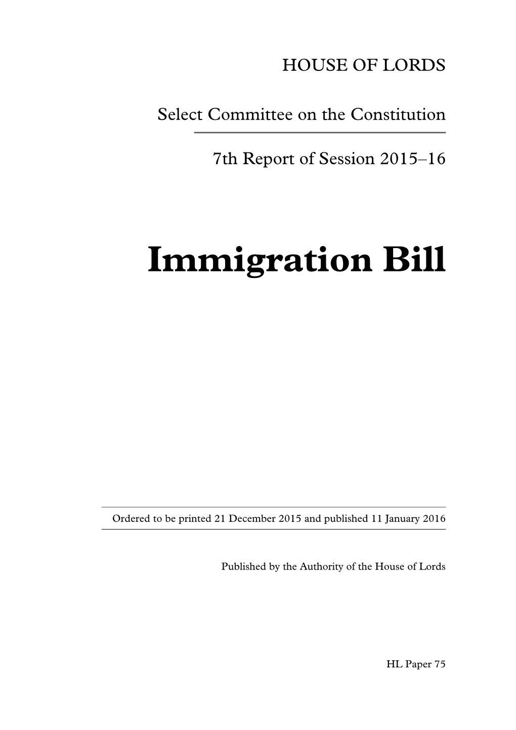 Immigration Bill