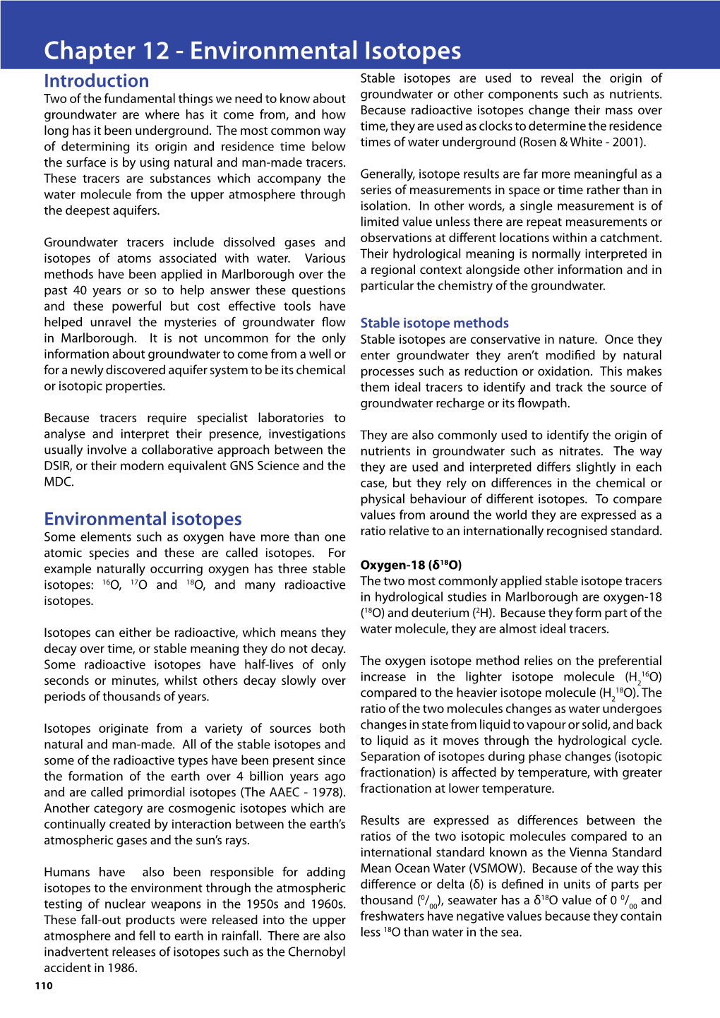 Environmental Isotopes