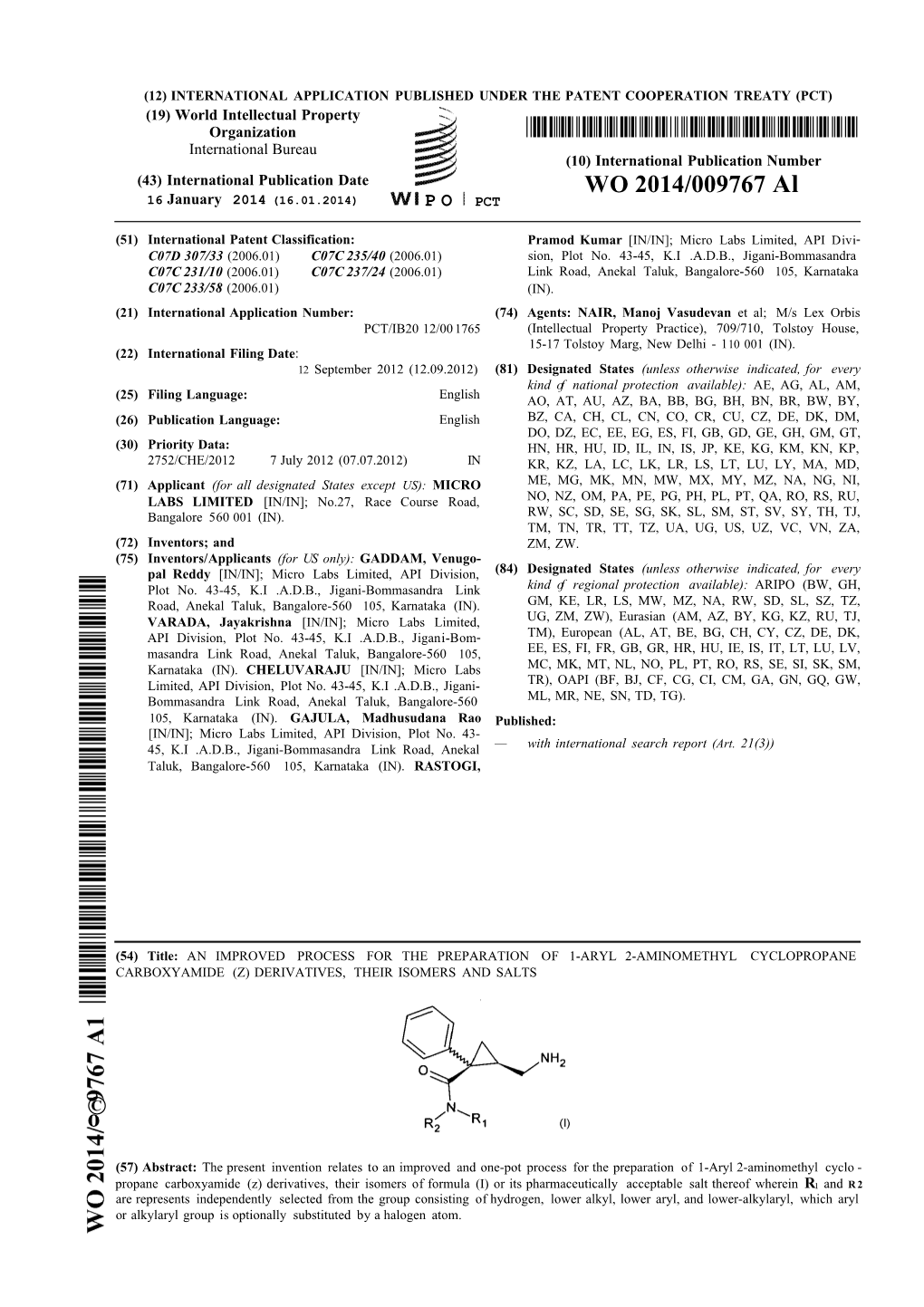 WO 2014/009767 Al 16 January 2014 (16.01.2014) P O PCT