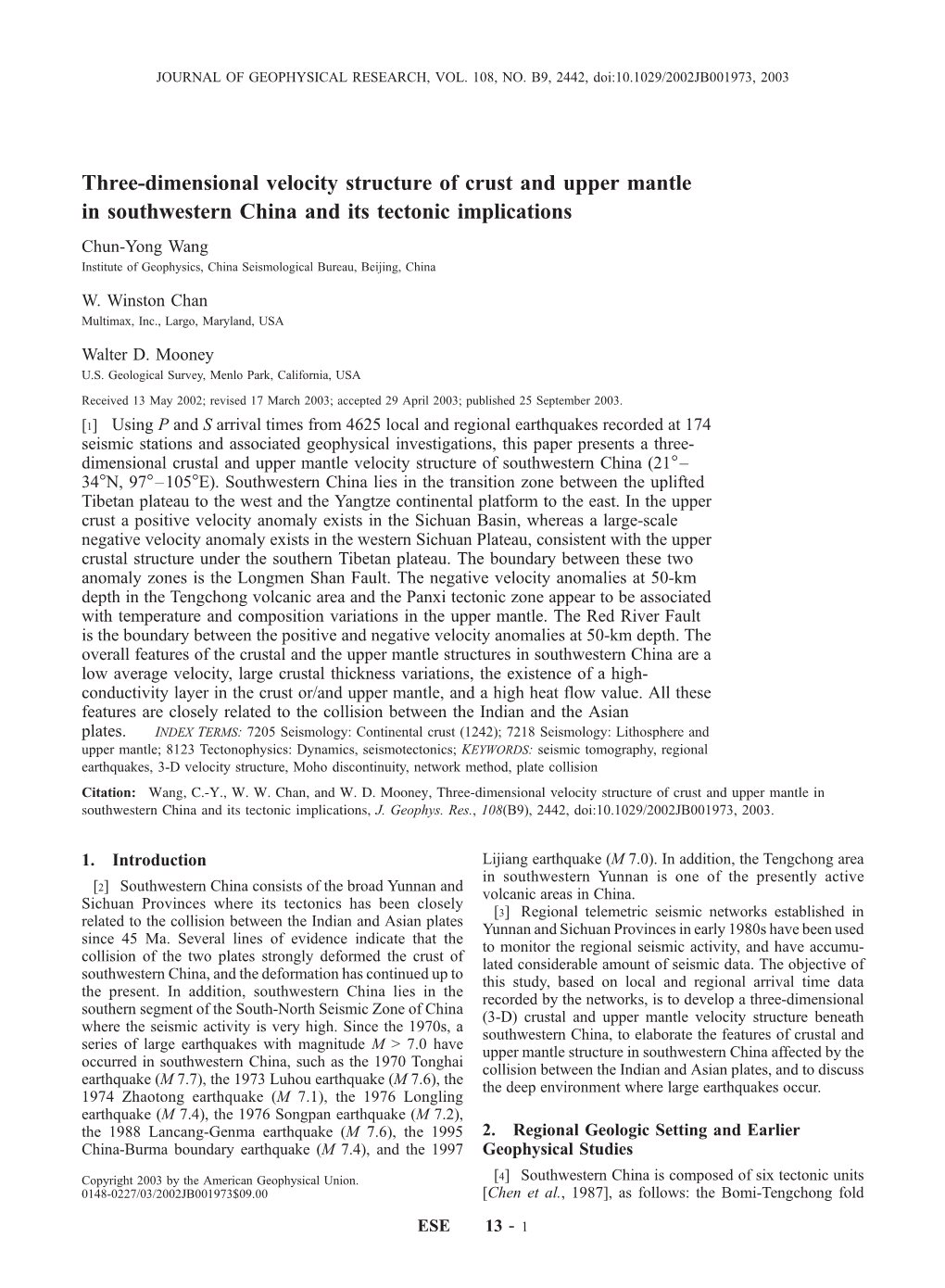 Three-Dimensional Velocity Structure of Crust and Upper Mantle In