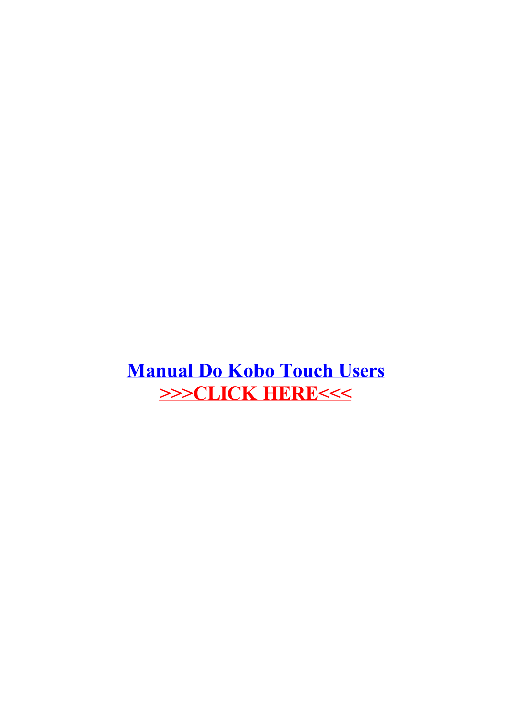 Manual Do Kobo Touch Users