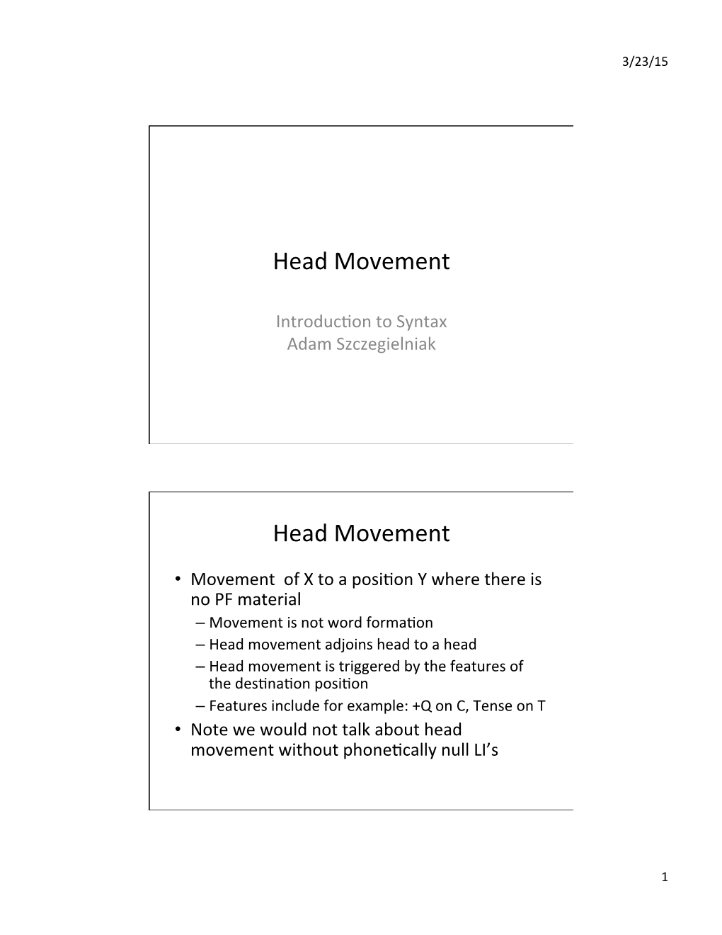 Head Movement