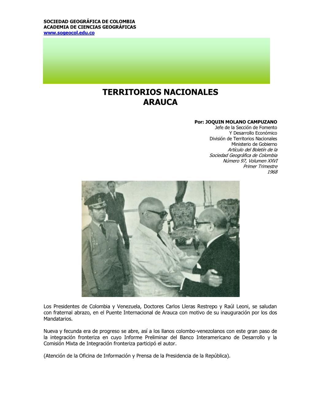 Territorios Nacionales Arauca